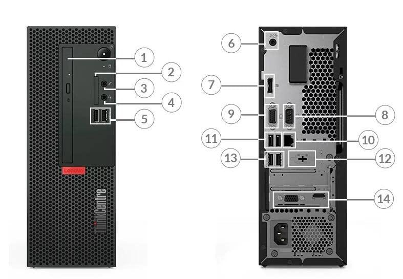 Lenovo Lenovo 2023 ThinkCentre M70c SFF Buisness Desktop Intel 6-Core i5-10400F 8GB DDR4 512GB PCIe SSD 1TB HDD AMD Radeon 520 2GB Graphics GDDR5 HDMI VGA DVD RJ-45 Serial Port Windows 10 Pro w/RE USB Drive