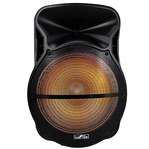 beFree Sound beFree Sound 18 Inch Bluetooth Portable Rechargeable Party Speaker with Sound Reactive LED Party Lights, USB/SD, Microphone/Guitar Inputs and FM Radio