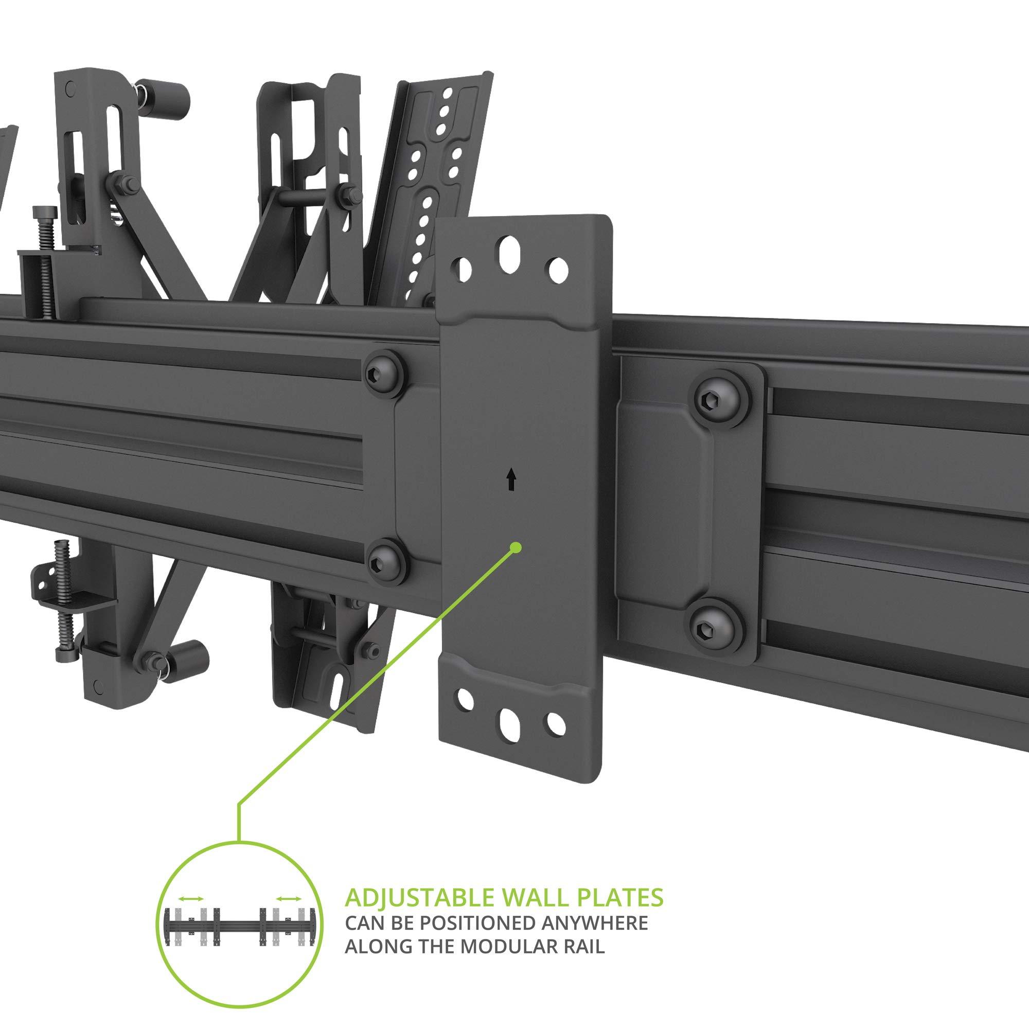 Kanto Kanto MBW31PT Digital Signage Menu Board Wall Mount System with Pop-Out and Tilting Arms for 40-Inch to 60-Inch TVs | Precision Leveling for Perfect TV Alignment | 3 TVs | Black