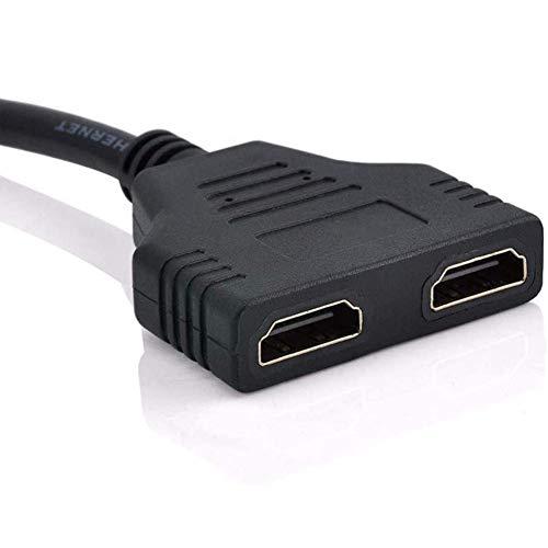 Marmoin HDMI Cable Splitter 1 in 2 Out HDMI Adapter Cable HDMI Male to Dual HDMI Female 1 to 2 Way, Support Two TVs at The Same Time, Signal One In Two Out