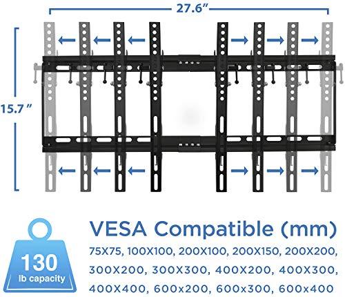 Mount-It! Mount-it! Slim Tilting TV Wall Mount Bracket | Low Profile Tilt TV Mount for Samsung, Sony, Vizio, TCL, LG, Sharp 32 to 65 Inch LCD/LED/4K TVs