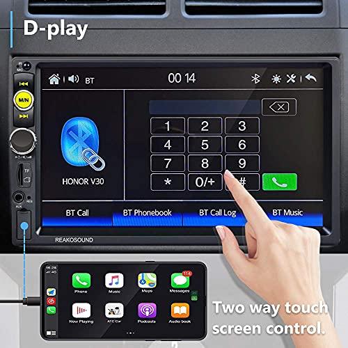 AMprime Double Din Car Stereo with Apple Carplay&Android Auto,7 Inch 1080P Touchscreen Car Radio Multimedia Player with FM Radio Bluetooth Mirror Link SWC USB/SD/AUX-in Port+12LED Backup Camera&Remote Control