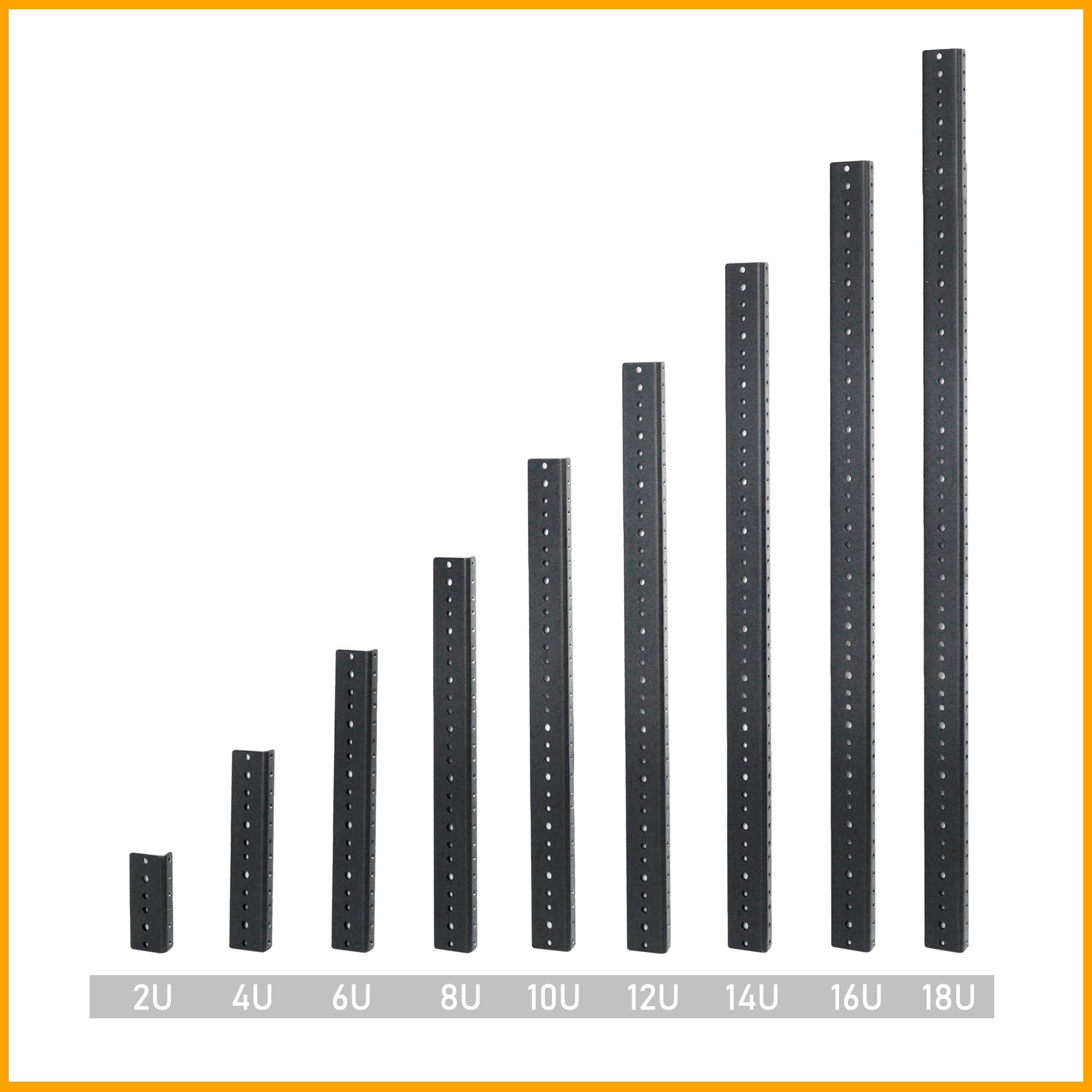 RIVECO RIVECO 8U Vertical Rack Rails + RIVECO 10-32 Rack Screws