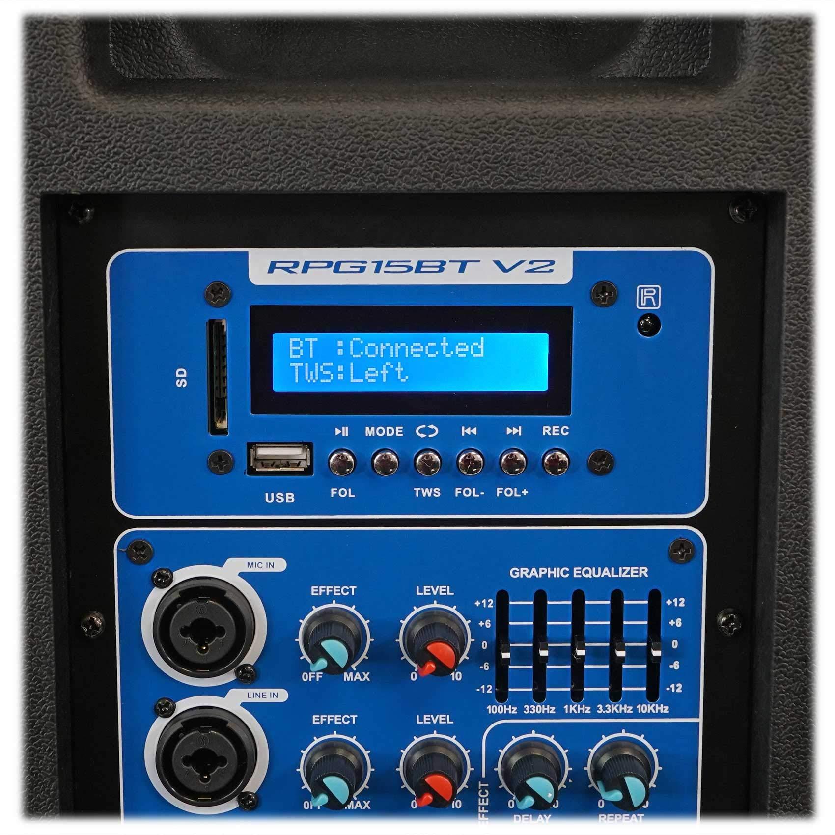 Rockville Rockville RPG15BT 15" Active 1000w DJ PA Speaker w Bluetooth+Stand+Headset+Cable