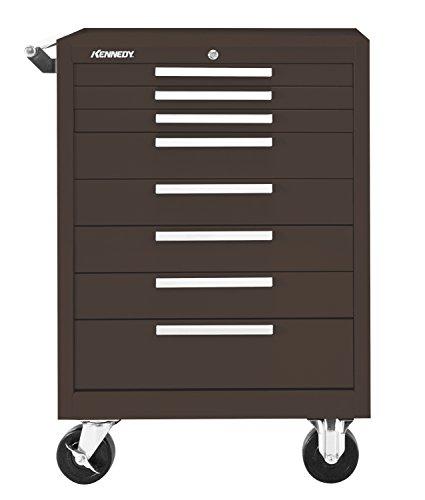 Kennedy Manufacturing Kennedy Manufacturing 378Xb 27" 8-Drawer Industrial Tool Storage Roller Cabinet With Chest And Wheels, Tan Brown Wrinkle