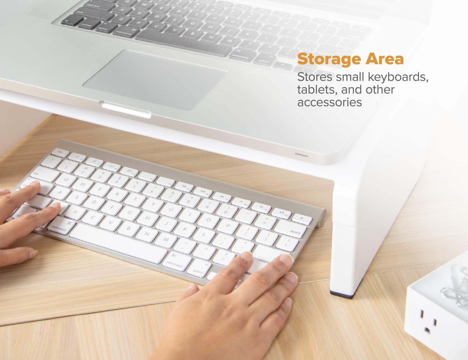 Bostitch Bostitch Office Konnect Adjustable Monitor Stand Riser, 4 Height Adjustments, Built-In Cable Management, Rubber Feet - White