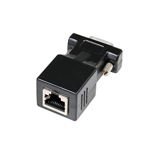 DTech DTECH RS232 DB9 to RJ45 Serial Adapter DB-9 Female to RJ-45 Female and DB9 Male to RJ45 Female Ethernet Converter (2 Pack, DB9-F to RJ45-F and DB9-M to RJ45-F)
