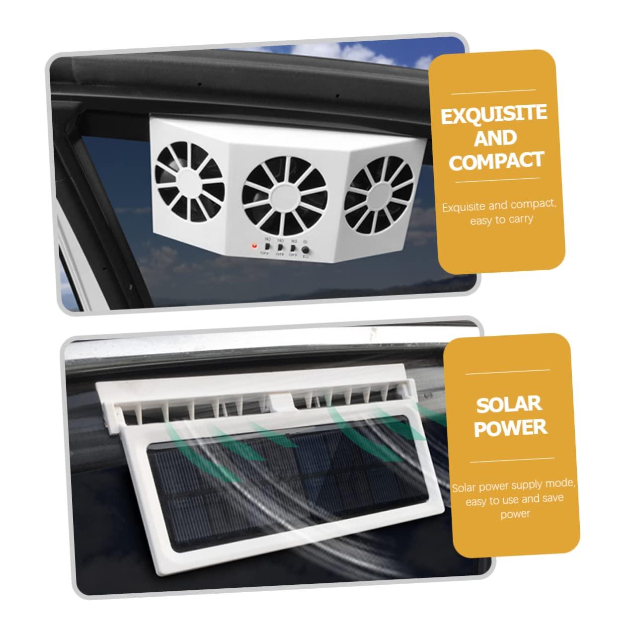 COOLHIYA COOLHIYA Solar-Powered Car Exhaust Fan Window Ventilation Fan Car Air Vent Cooler for Comfort