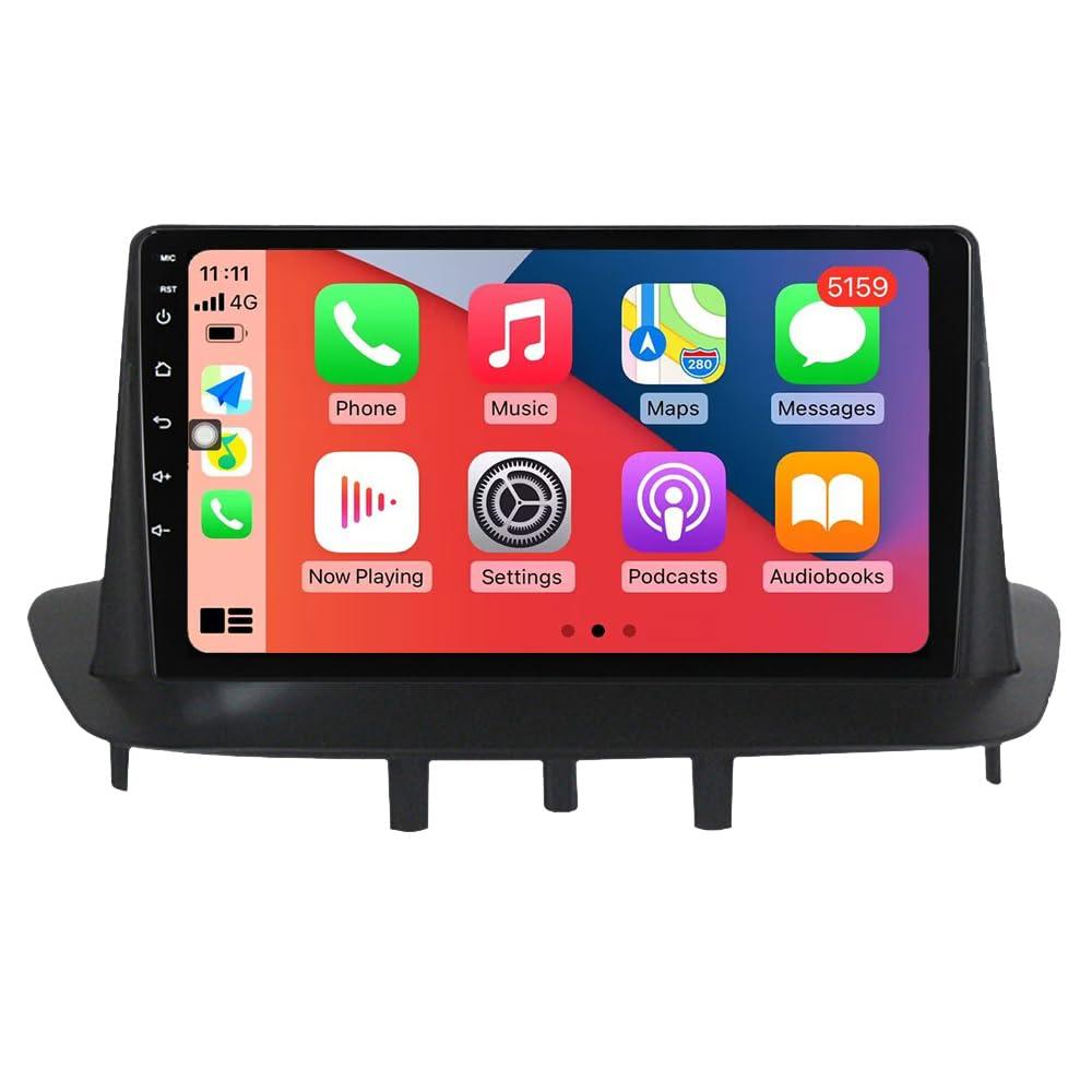 RoverOne RoverOne 9" Car Stereo CarPlay Head Unit for Renault Megane 3 III Fluence 2008-2014, Android Auto, Touch Screen, Sat Navi, Bluetooth, WiFi, Radio Player