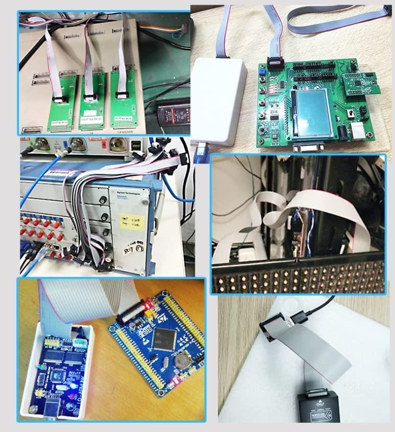 Fielect Fielect 2pcs IDC 20 Pin Connector Gray Wire Flat Ribbon Cable Connector Length 30cm 2.54mm Pitch