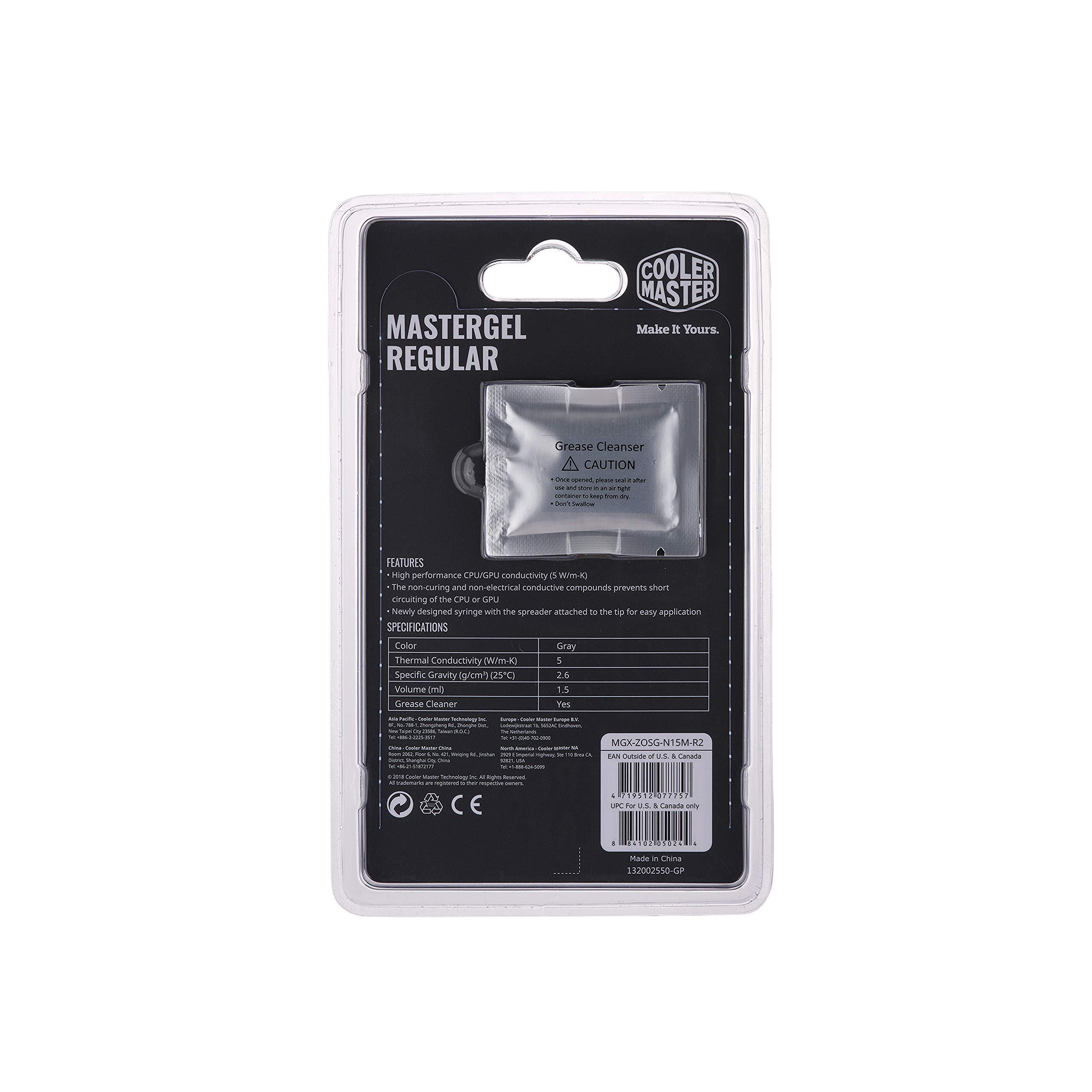 Cooler Master Cooler Master New MasterGel Regular, High Performance Heatsink Thermal Paste, 5 W/mK Thermal Conductivity Compound for CPU and GPU Coolers, Flat-Nozzle Applicator for Easy Use