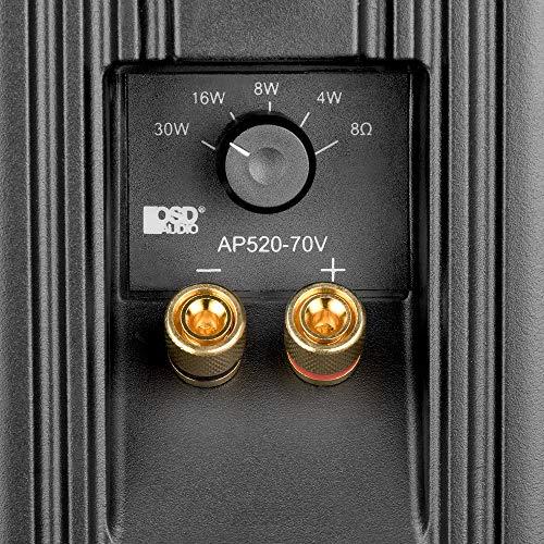 OSD Audio OSD 5.25" Outdoor Patio Speaker Pair 120W, IP54 Weather Resistant, Black AP520