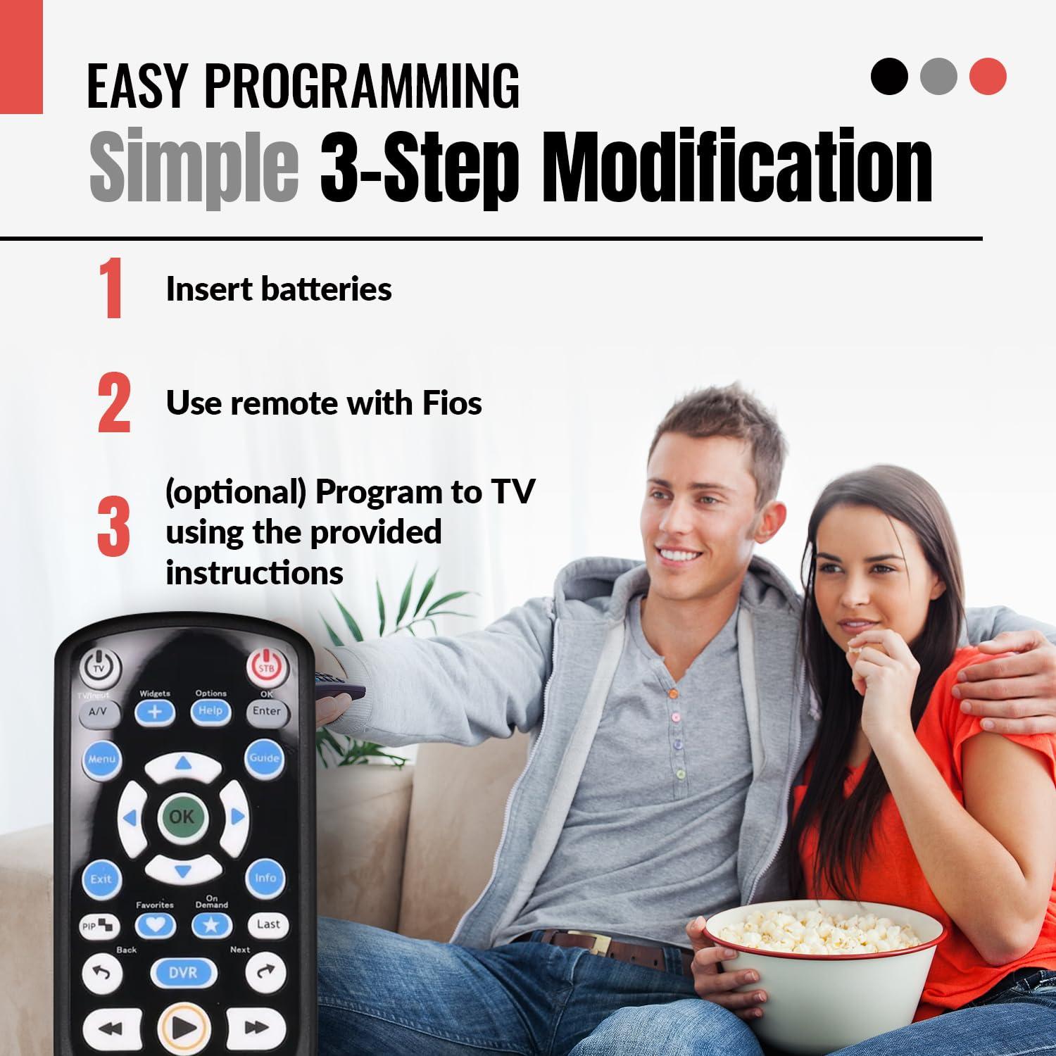 Anderic ANDERIC RRP265V5 Replacement Remote Control Compatible with Verizon FiOS 2-Device, Version 2/3/4/5 RC2655007/01, Work with All FiOS Systems and Set Top Boxes Replacement Controller