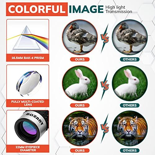 ROXANT Roxant Monocular Telescope - High Definition Ultra Light Pocket Telescope - Includes Compact Monocular, Neck Strap & Cleaning Cloth, Monoculars for Adults, High Powered Handheld Telescope
