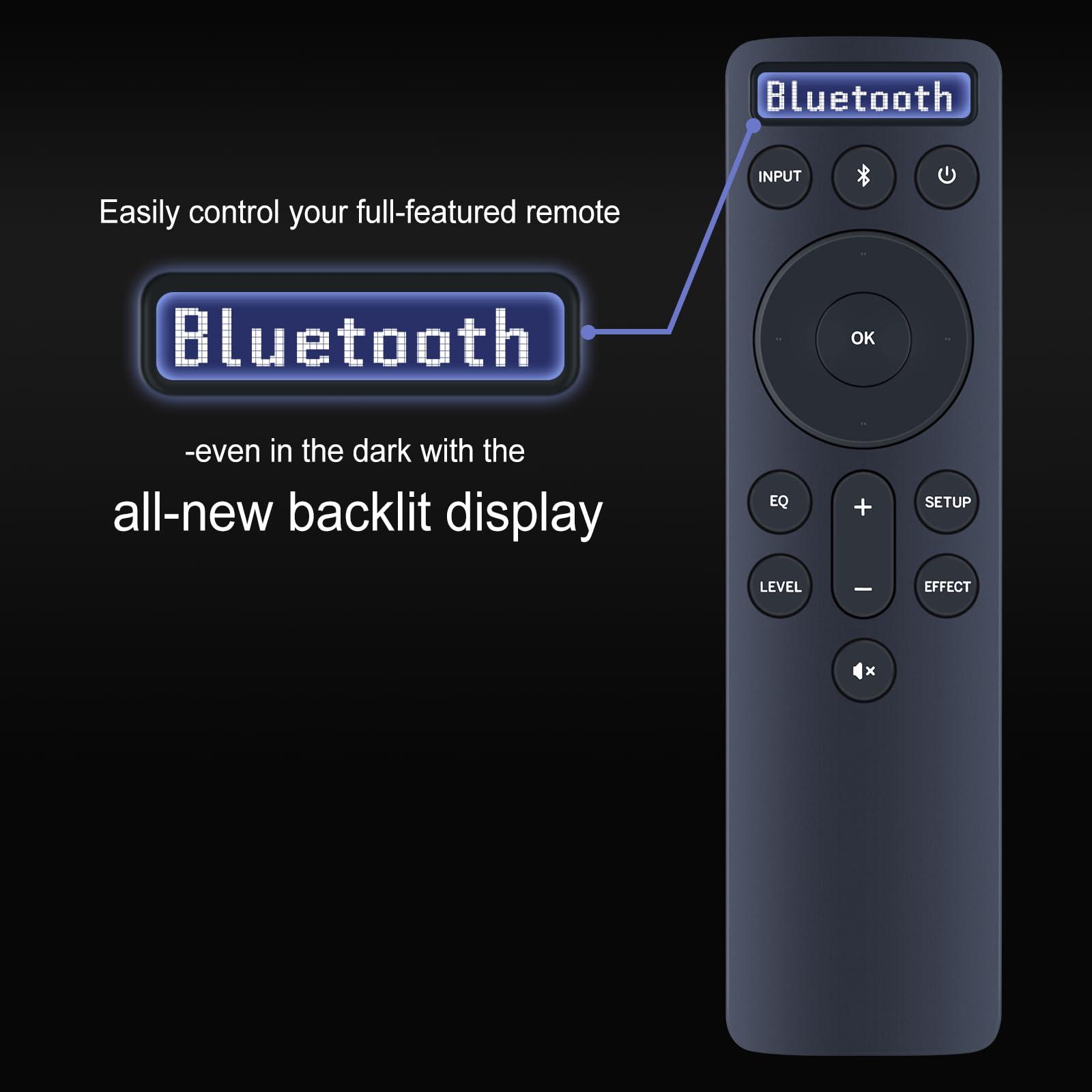 RETROSUN Replacement for VIZIO Backlit 5.1 Display Sound Bar Remote, Compatible with Vizio D51 D51-H V51-H6 M51A-H6 and Other Soundbar Models