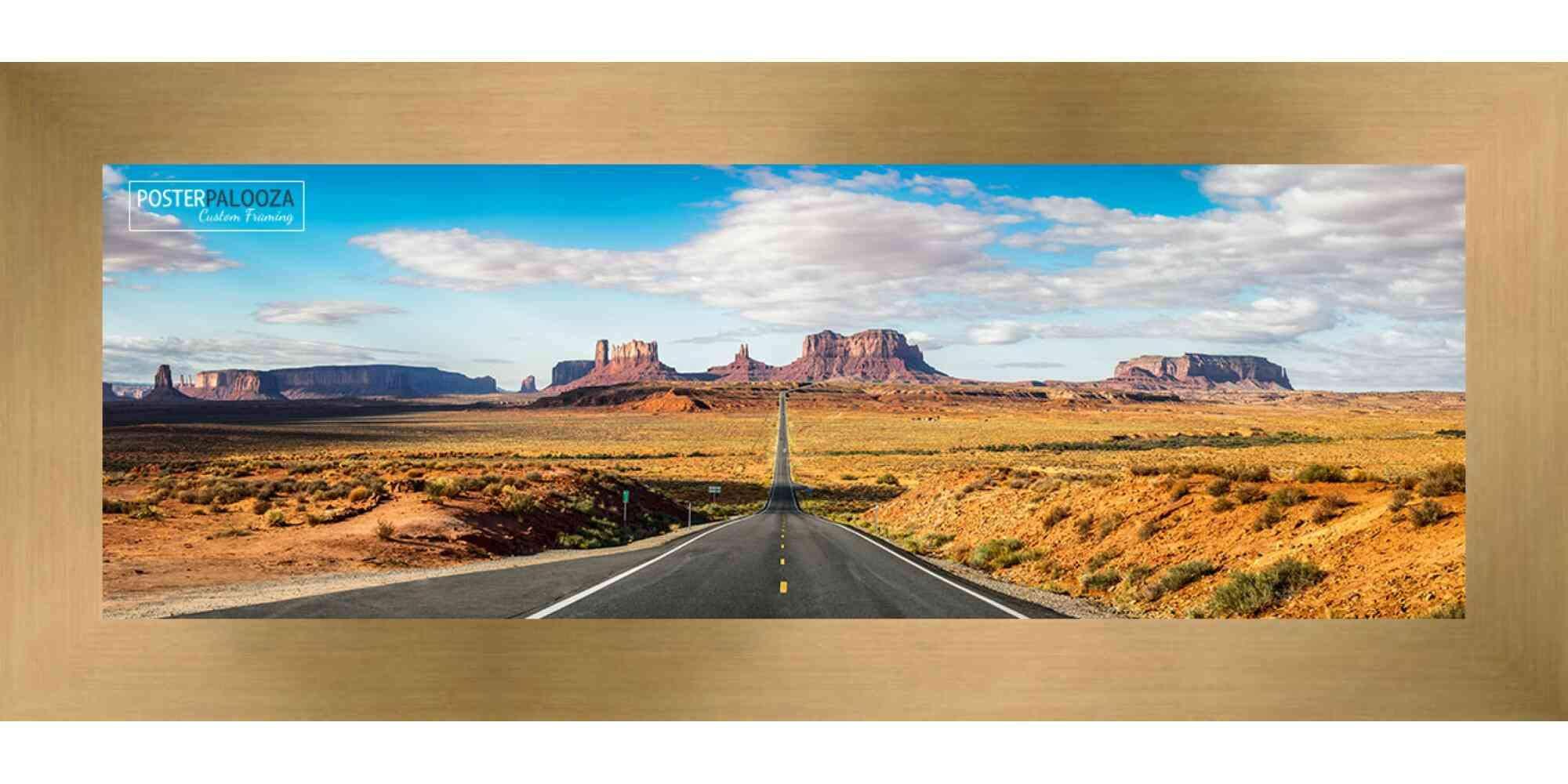 Poster Palooza 13.5x40 Contemporary Bronze Complete Wood Panoramic Frame with UV Acrylic Plexiglass, Foam Board Backing & Hardware Included