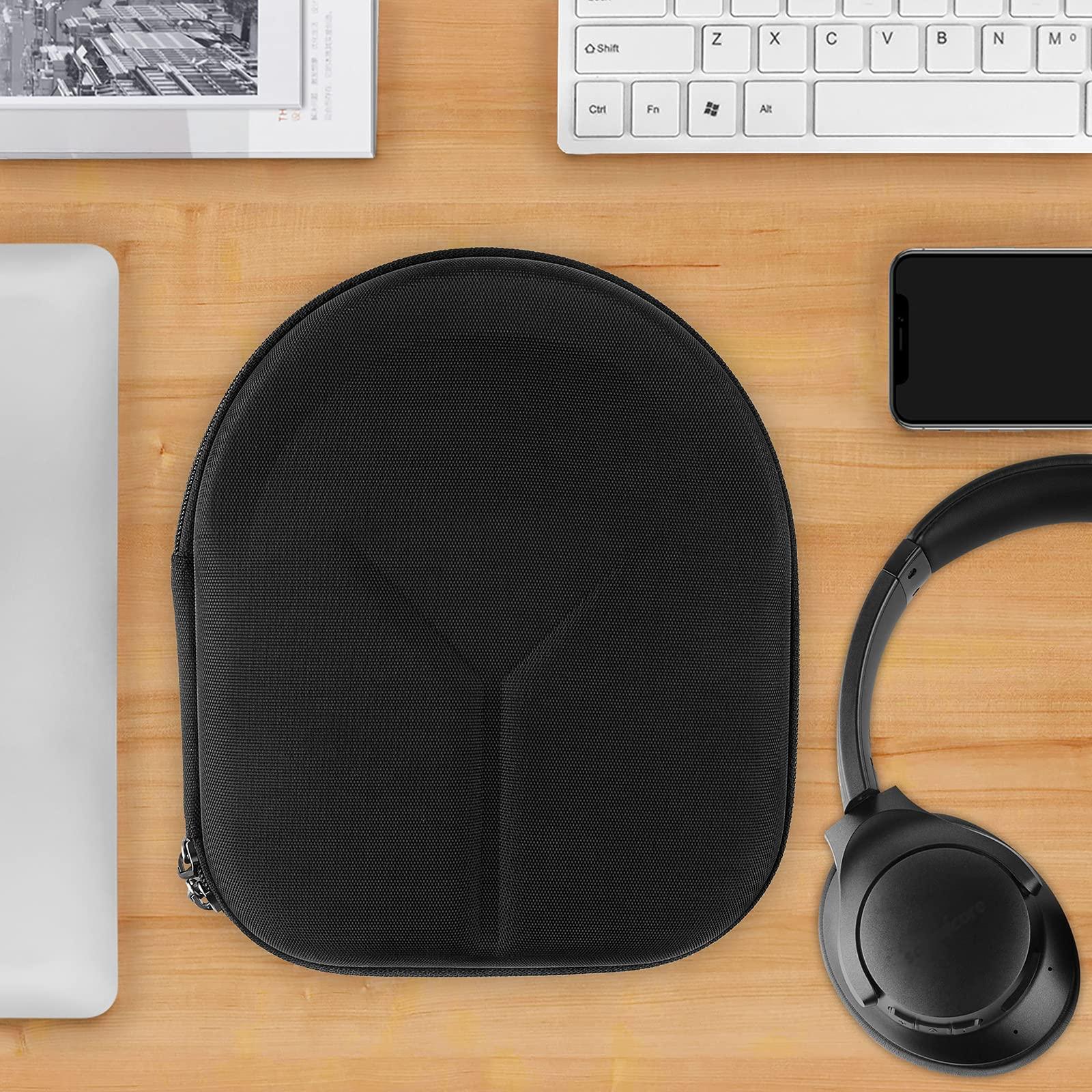 GEEKRIA Geekria Shield Case Headphones Compatible with Anker Soundcore Life Q20, Life Q30, Space Q45 Case, Replacement Protective Hard Shell Travel Carrying Bag with Cable Storage (Black)