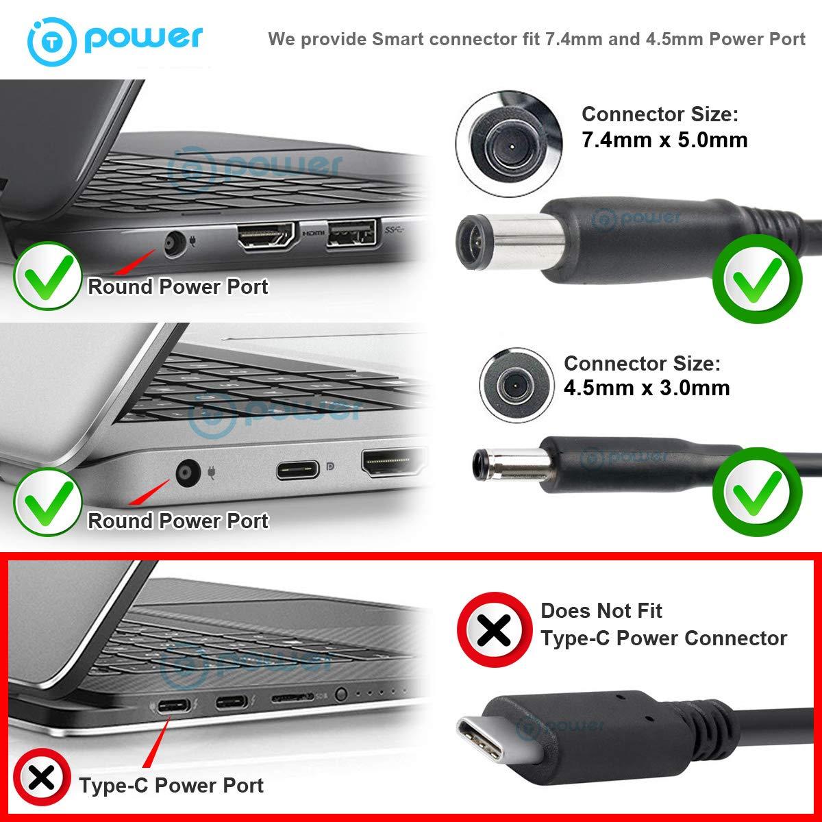 T POWER T POWER 65W 90W Ac Adapter Charger for Dell Ultra HD,4K Triple Display Wireless Docking Station D1000 D3100 D5000 Series Power Supply p,n: WLD15 PA-10 PA-12 PA-1900-02D PA-1900-04 PA-3E