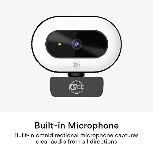 MEE audio MEE audio CL8A 1080p HD Webcam with Ring Light, Microphone, Autofocus, Low Light Correction, 360° Rotation; USB Streaming Web Camera for Video Calling via Zoom/Skype on Computer PC Mac Laptop Desktop