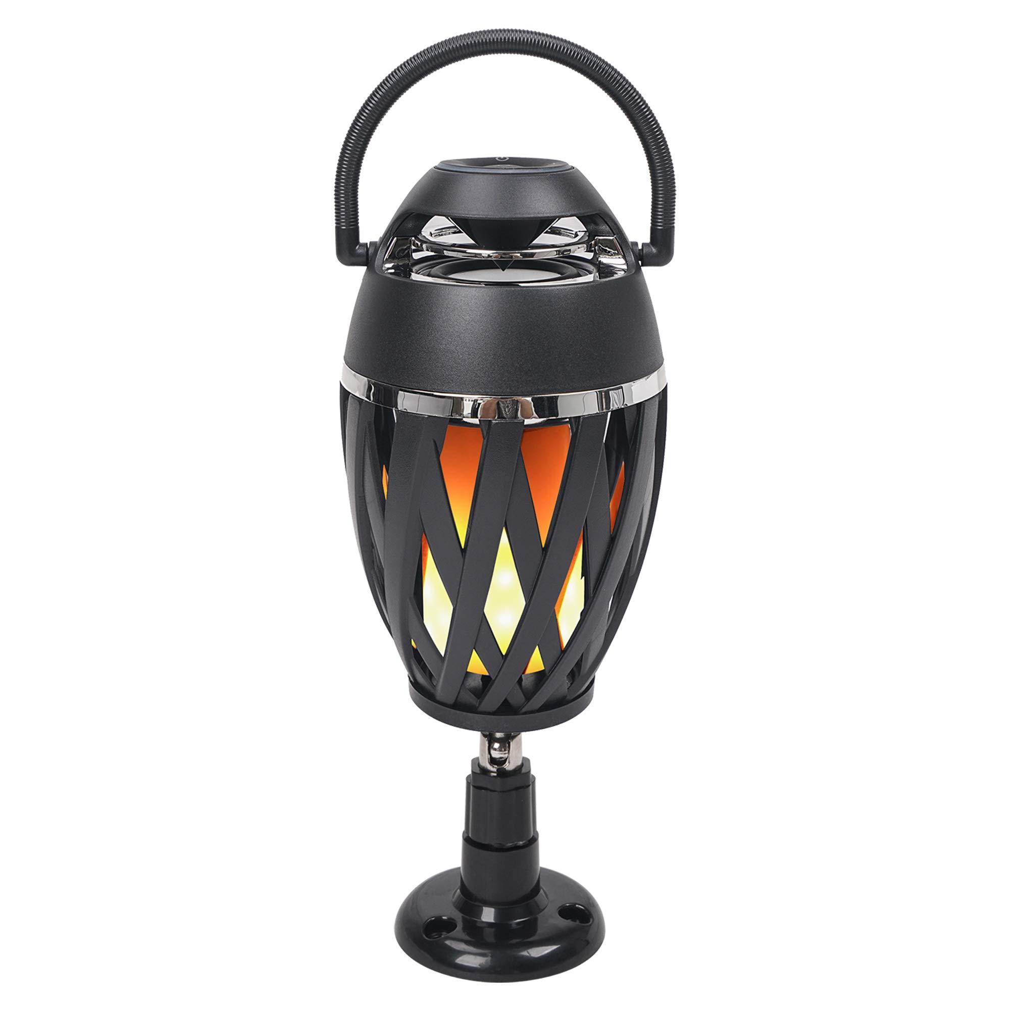 Sound Town Sound Town 2-Pack Portable Bluetooth Speakers with LED Lights, True Wireless Stereo (TWS) Bluetooth, Wall Mount Brackets, and Decorative Flame, for Outdoors, House Party, Patio and Home (OPIK-F1-PAIR)