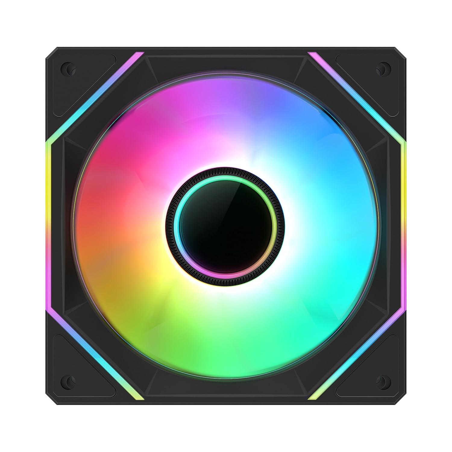 Cooler Power Cooler Power 120mm Black Mirror RGB Fans, Premium PC Fans, High Airflow, Ultra-Quiet Speed Control (PWM), Universal RGB SYNC(Aura, Fusion, Mystic) (Black, 3 Pack)