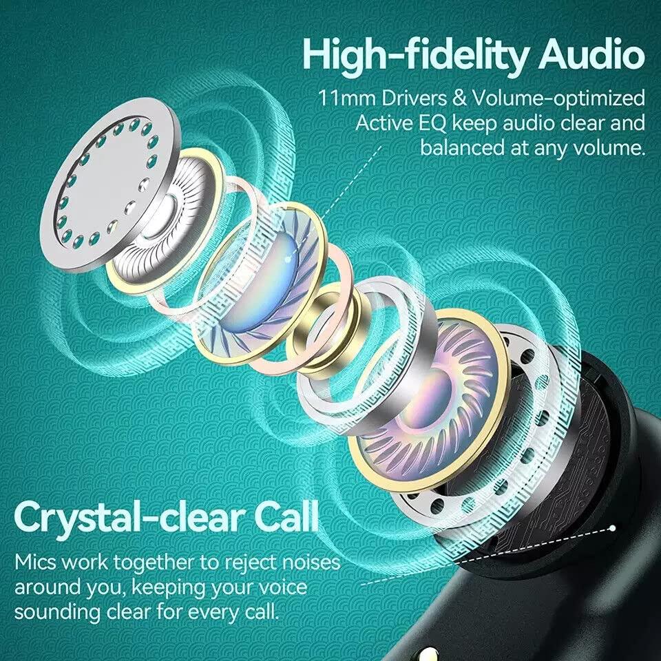 SGNICS SGNICS for Sony Xperia 10 Plus Wireless Earbuds Headphones with Charging Case & Dual Power Display Over-Ear Waterproof Earphones with Earhook Headset with Mic for Sport Running Workout Black