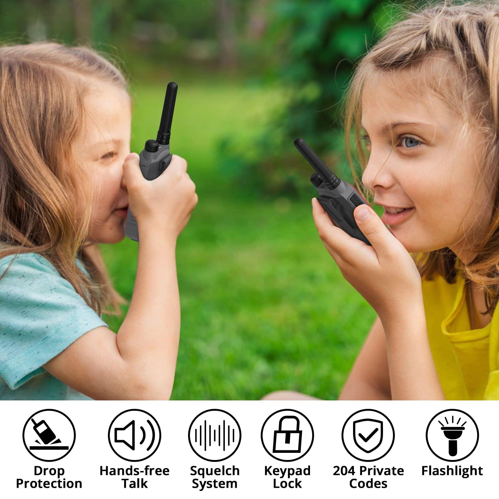 Radioddity Radioddity FS-T3 Walkie Talkies for Adults Kids Long Range 4 Pack Rechargeable Walky Talky FRS Two Way Radio, 22 Channels USB Charging with Flashlight Earpiece for Camping