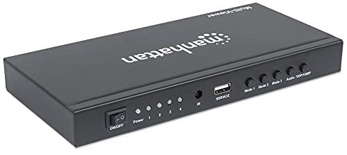 Manhattan Manhattan 1080P 4 Port HDMI Multiviewer Switch with IR Remote Control - Connects 4 HDMI Audio/ Video Sources to be Displayed on 1 Screen - 207881
