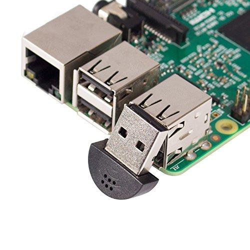 SunFounder SunFounder USB 2.0 Mini Microphone for Raspberry Pi 4 Model B, Module 3B+, 3B 2 Module B & RPi 1 Model B+/B Laptop Desktop PCs Skype VOIP Voice Recognition Software