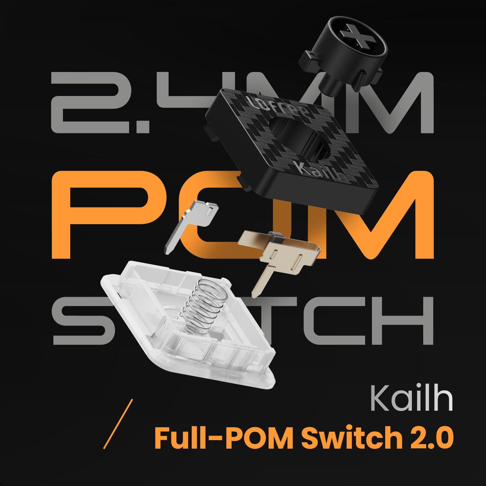 LOFREE LOFREE Edge Low Profile Mechanical Keyboard, 75% Rechargeable Bluetooth and Wired Connection for Window, Mac OS/POM Switches 2.0, Carbon Fiber Top Case, Mg Alloy Bottom Case (Volcano Grey)