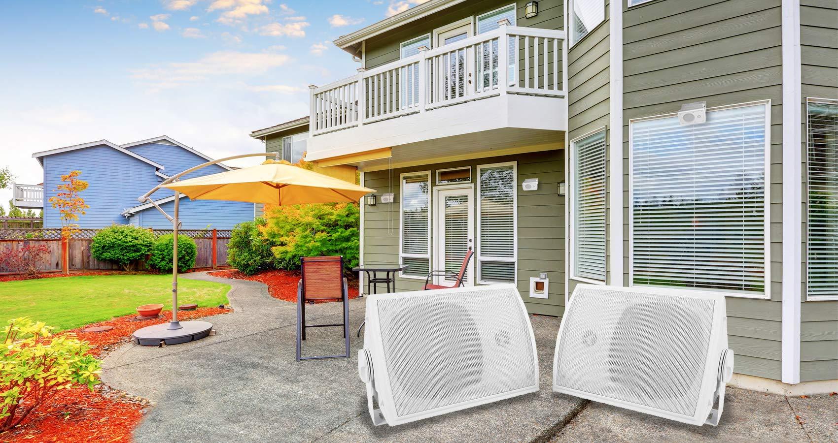 Rockville Rockville Pair HP5S 5.25\" Outdoor/Indoor Home Theater Speakers w/Swivel Bracket, White
