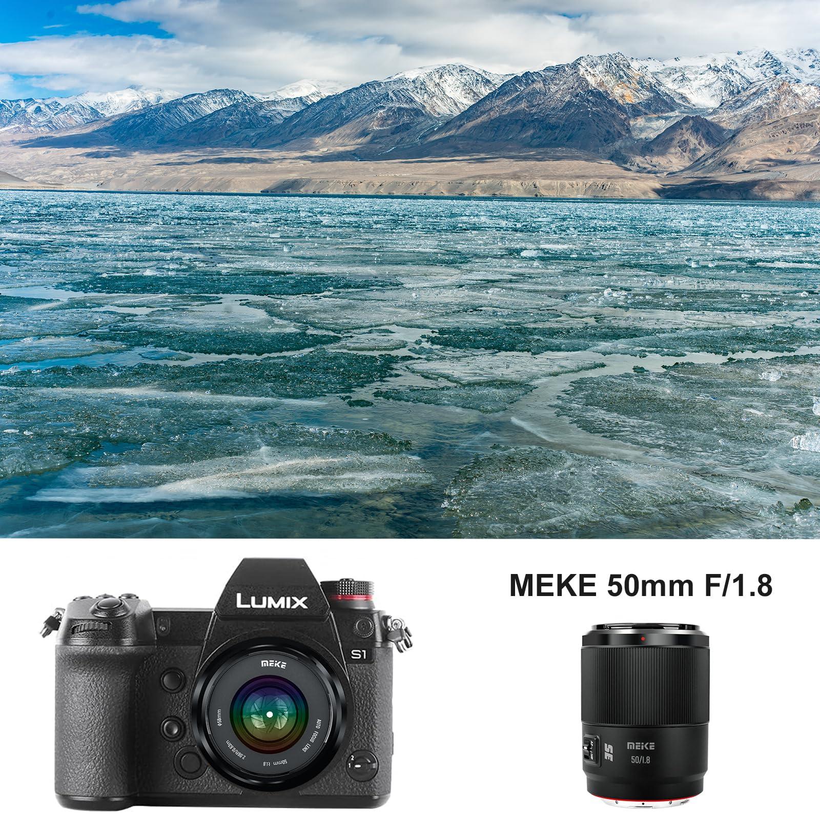 Meike Meike 50mm F1.8 Full Frame AF STM Lens Standard Aperture Auto Focus Fixed Prime Portrait Lenses for Panasonic Lumix Leica L-Mount Mirrorless Camera S1 S1R S1H S5