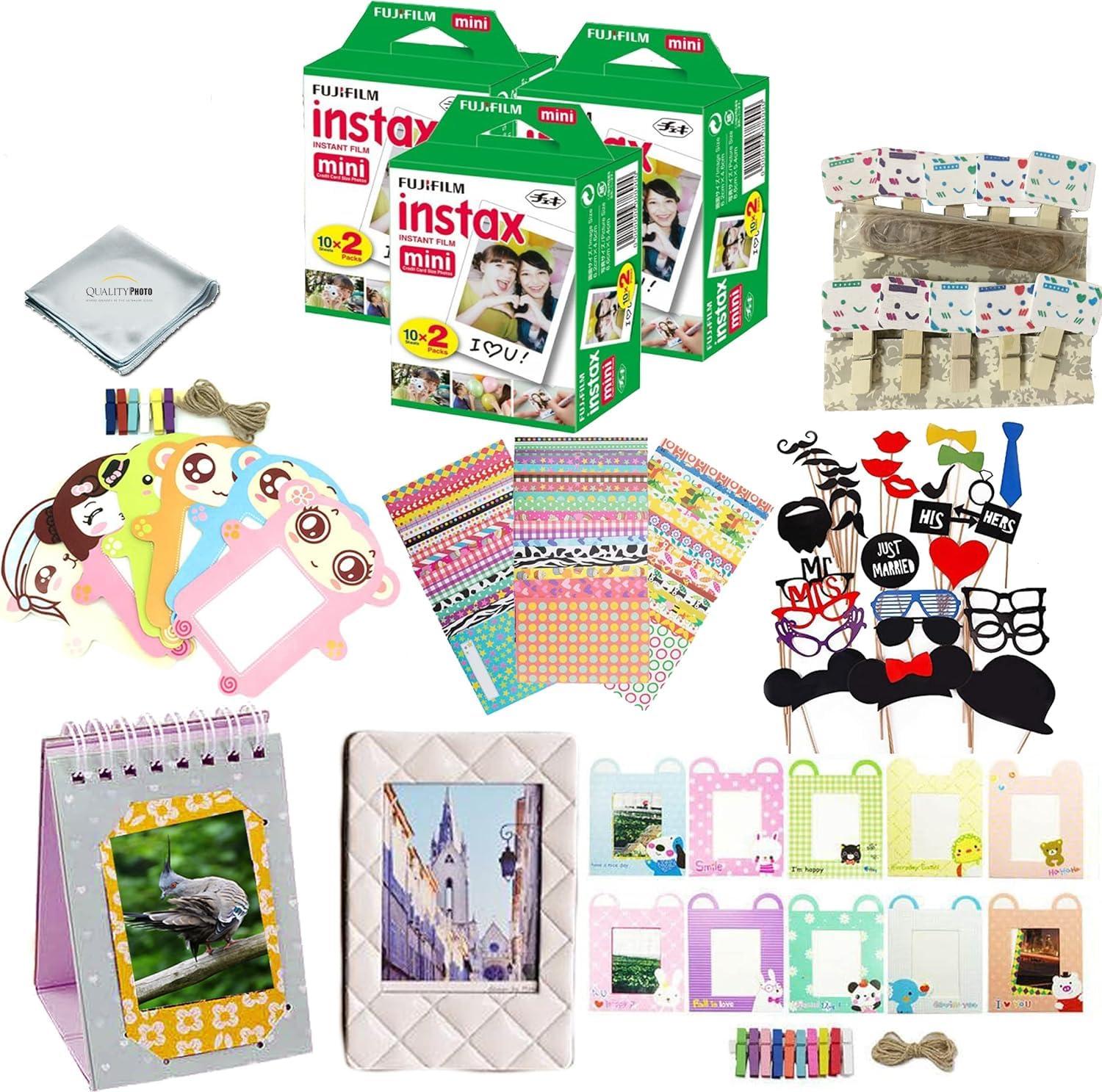 Fujifilm Fujifilm Instax Mini 8 Camera Accessory KIT Includes - Fuji Instant Film Sheets Premium Over 60 PCS Bundle Instax Mini 8 Films (60 Sheets)