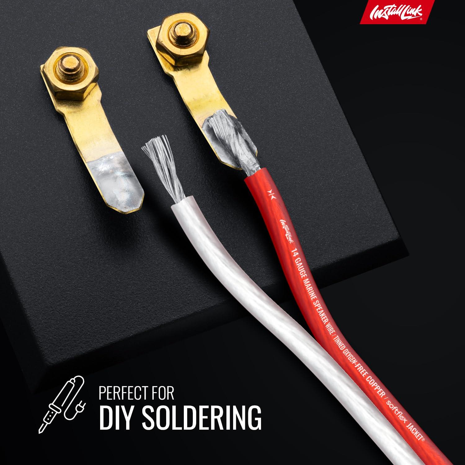 Install Link Marine 14 AWG Gauge Speaker Wire Cable, Tinned OFC (100 Feet) by Install Link