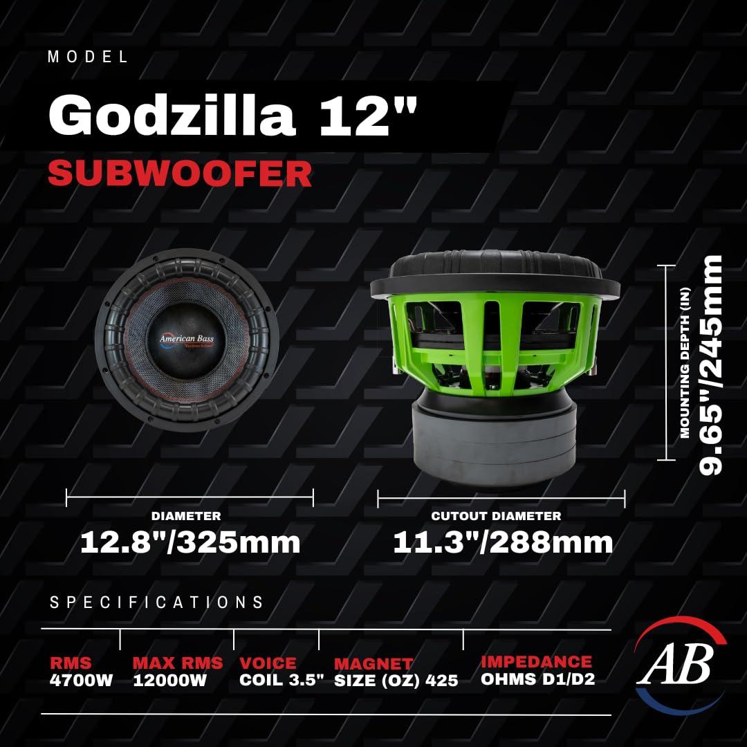 American Bass American Bass Godzilla 18\" 1 Ohm 12000 Max Watts Car Subwoofer