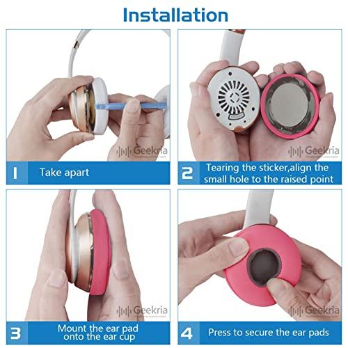 GEEKRIA Geekria QuickFit Replacement Ear Pads for Beats Solo 3 (A1796), Solo 3.0 Wireless On-Ear Headphones Ear Cushions, Headset Earpads, Ear Cups Cover Repair Parts (Pop Indigo)