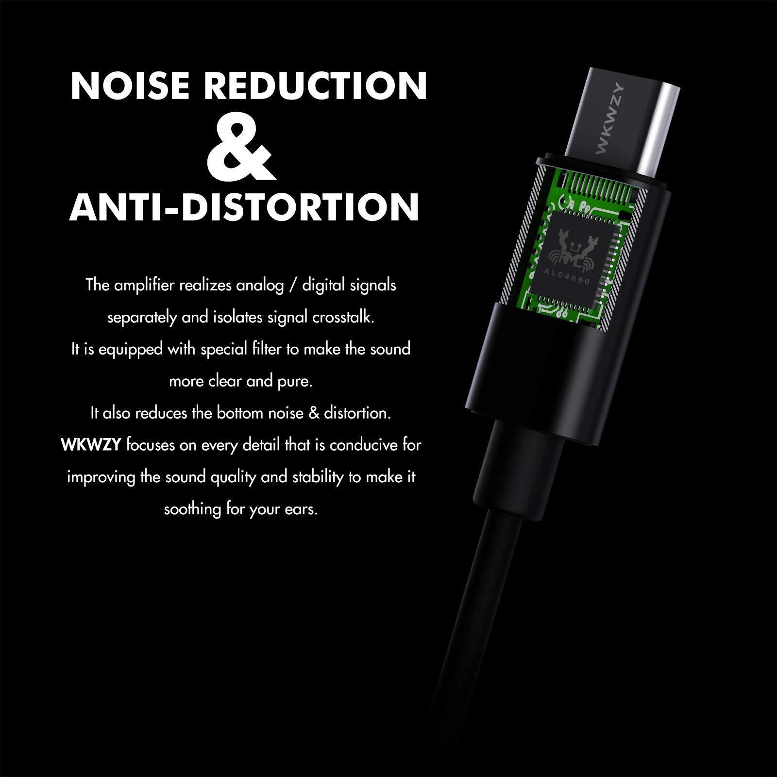 WKWZY WKWZY 32Bit USB C DAC AMP Headphone Adapter Portable Amplifier Male to Female 3.5mm Audio Cable Premium Sound Enhancer for Phones iPad Pro MacBook Switch PS5 Black