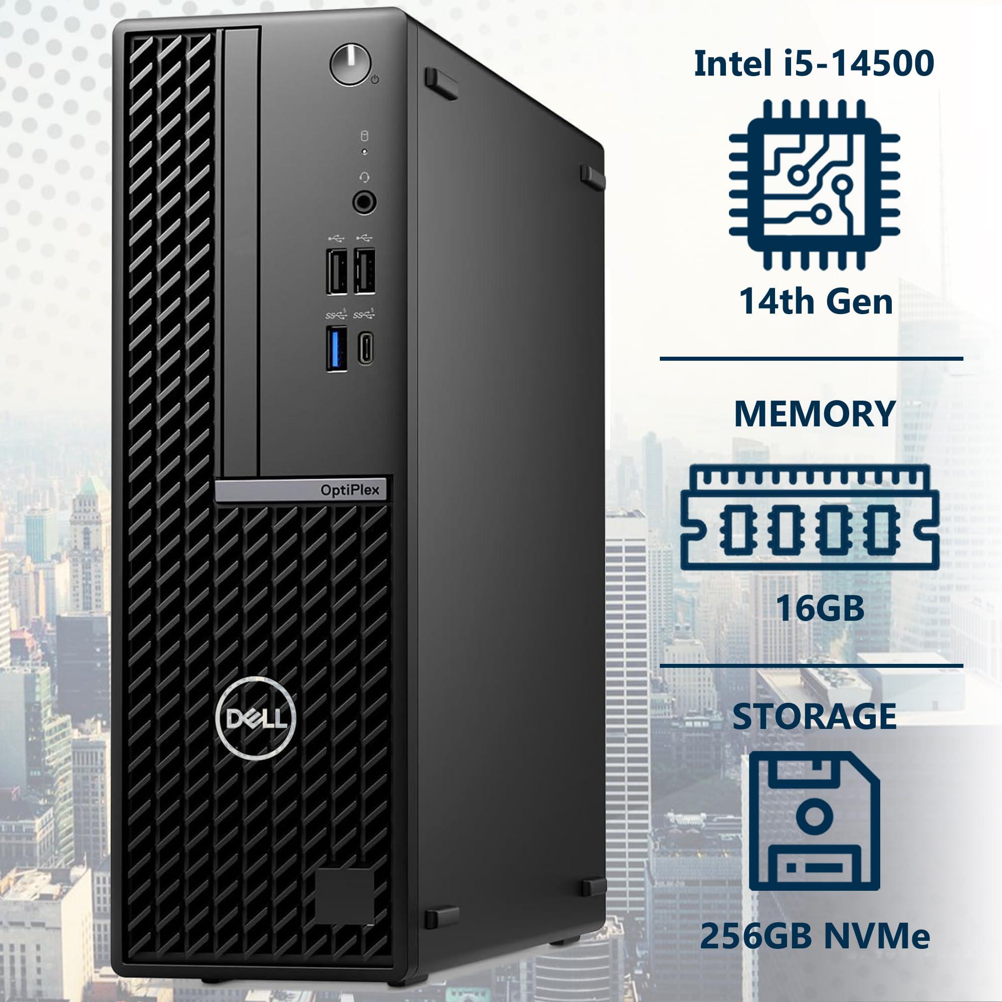 Oemgenuine Dell Optiplex 7020 7000 SFF Intel i5-14500 (14 Cores, Beats Intel i7-13700T), 16GB DDR5, 256GB NVMe, RJ-45, DP Port, HDMI, Wired KB & Mouse, W11P, 3YR, Business Desktop