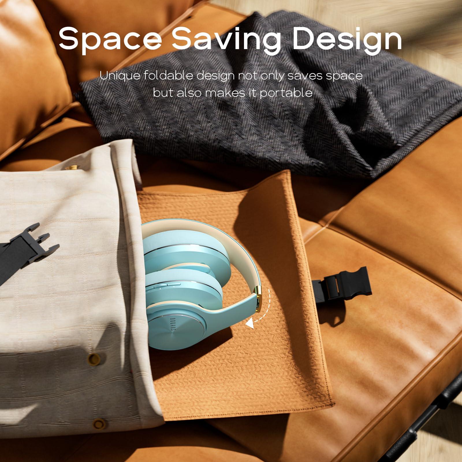 DOQAUS DOQAUS Bluetooth Headphones Over Ear, 90 Hours Playtime Wireless Headphone with 3 EQ Modes, Noise Isolating HiFi Stereo with Deep Bass, Microphone, Soft Earpads for Cellphone/PC