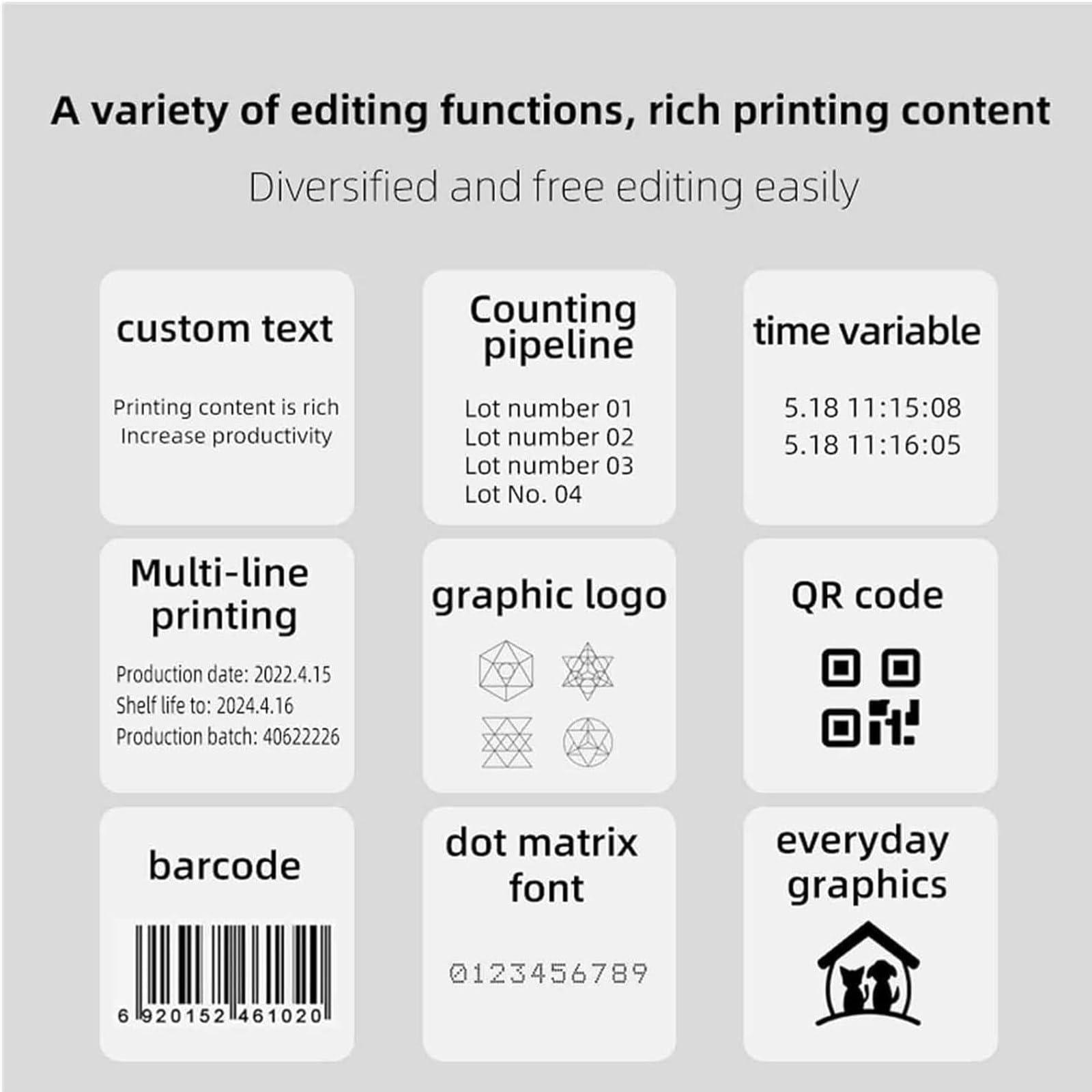 DirectNine Basics DirectNine Basics Inkjet Coding Machine for Text QR Code/Barcode/Batch Number/Label/Image/Date Printer with Touch Screen - Industrial Inkjet Printer, Online Coding Machine, 12.7mm