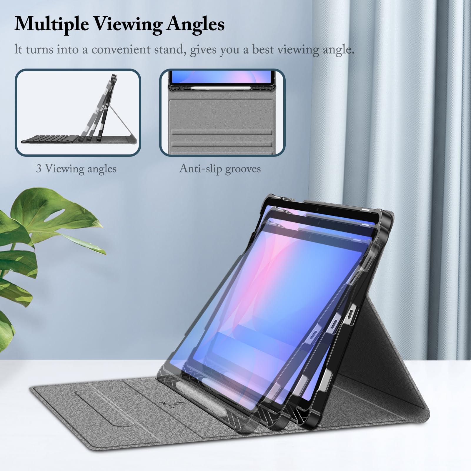 FINTIE FINTIE Keyboard Case for Samsung Galaxy Tab S10 Lite/ S10 FE/ S9 FE 5G 10.9 Inch/Tab S9 11 Inch with S Pen Holder, Slim Stand Cover Detachable Wireless Bluetooth Keyboard, Dreamy Marble