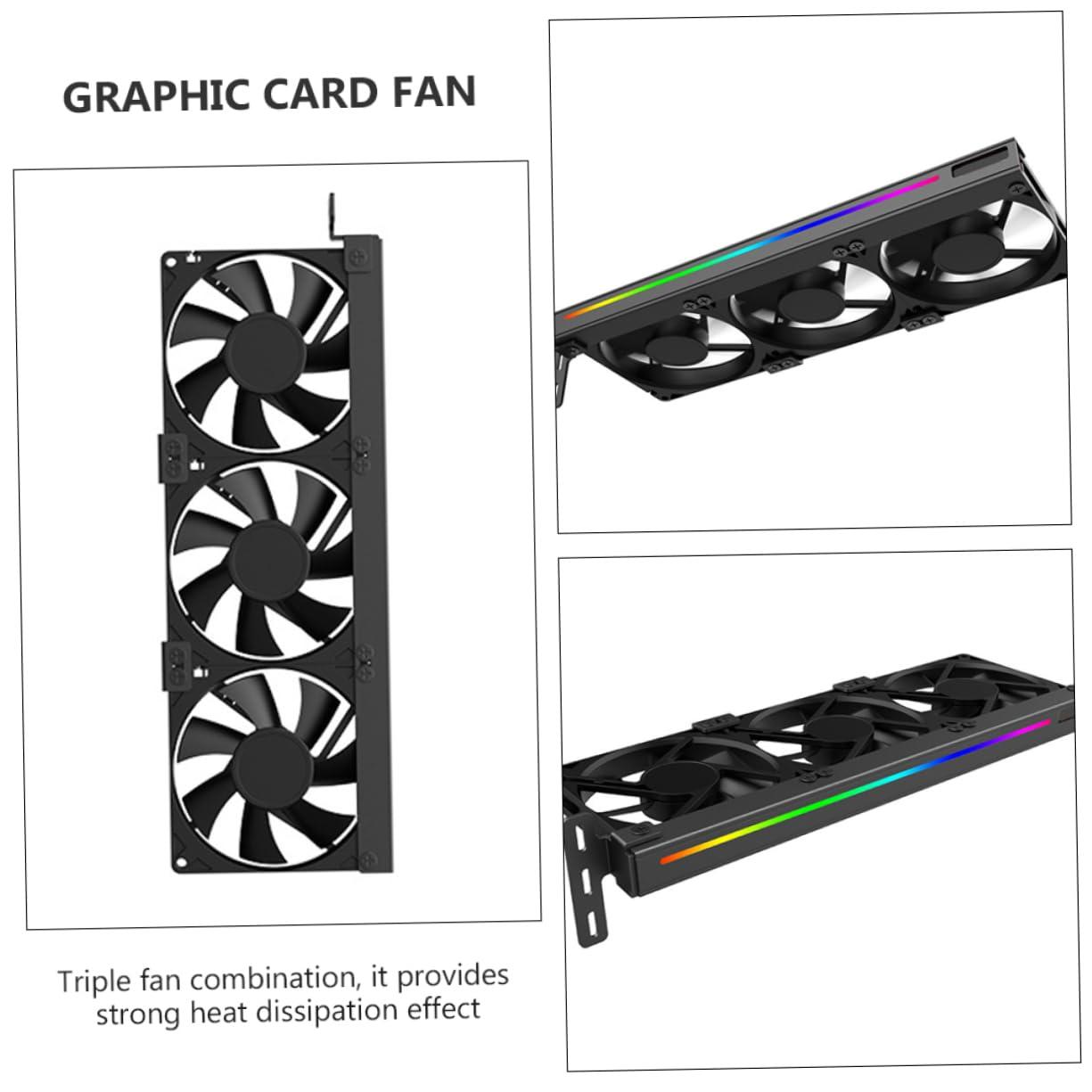 Uonlytech Uonlytech Graphics Card Cooler Small Cooling Fan Video Cooling Fan Case Fan Video Card Cooler Computer Case Part Cooler for Graphic Fans That Blow Cold Cooler Black Abs