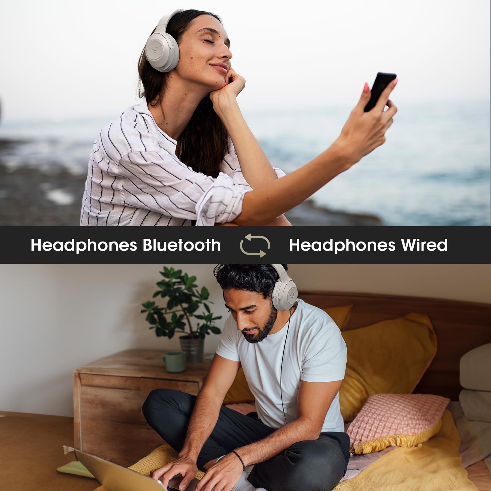 DOQAUS DOQAUS Bluetooth Headphones Over Ear Wireless Headphone, 70H Playtime and 3EQ Modes with Mic, HiFi Stereo Sound, Deep Bass, Memory Foam Cups, for Phone PC Travel Home Office