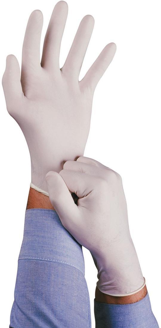 Ansell Ansell Conform 69-210 Latex Glove, Powdered, Disposable, Rolled Beaded Cuff, 9" Length, 5 mils Thick, Large (Pack of 100)