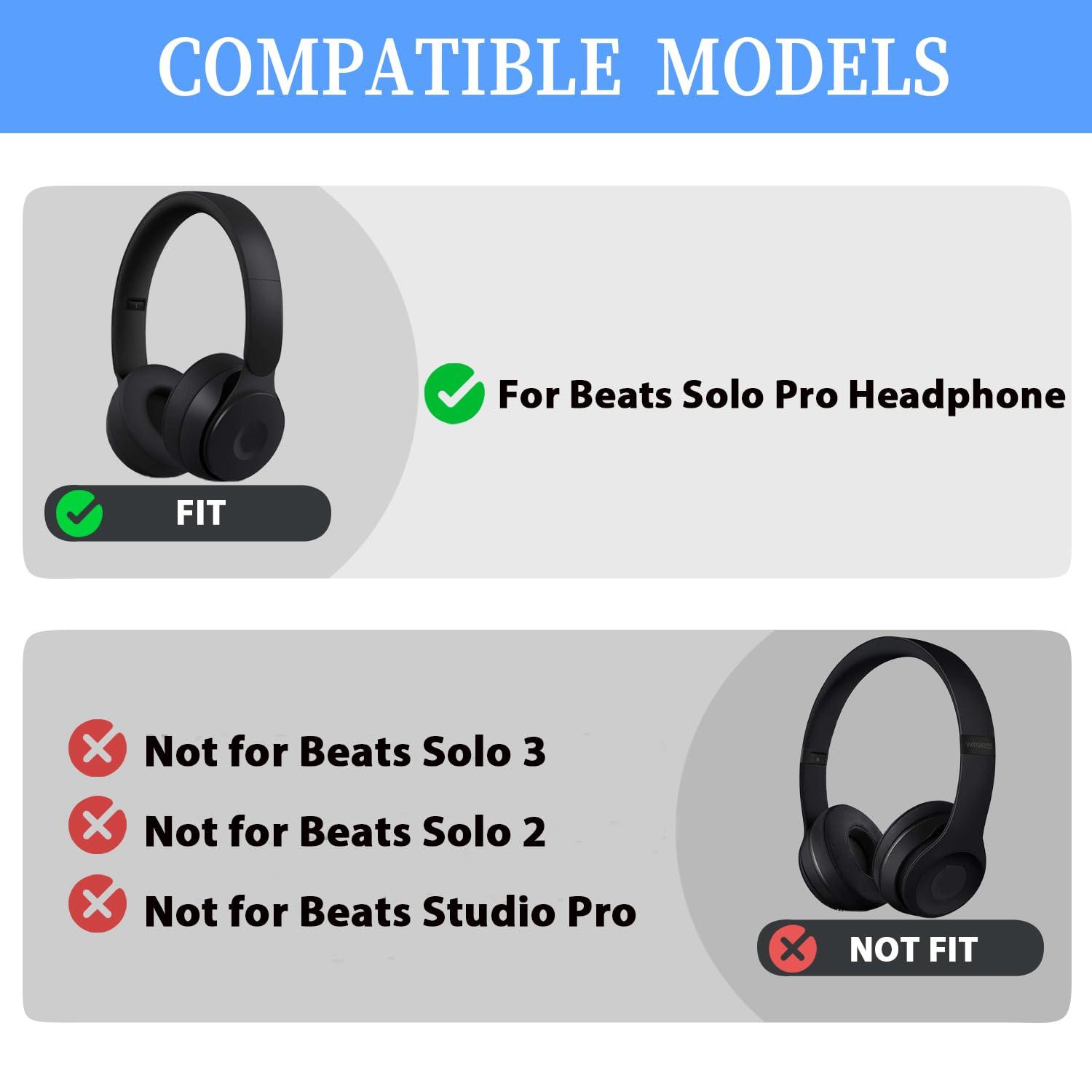 Adhiper Solo Pro Replacement Earpads Protein Leather Replacement Ear Pads Ear Cushion is Compatible with Beats Solo Pro Headphones (White)