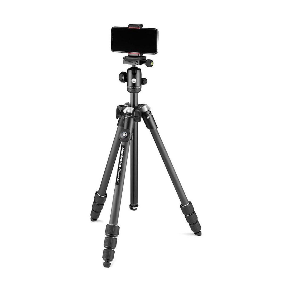 Manfrotto Manfrotto Element MII Mobile Bluetooth 4-Section Carbon Fiber Traveler Tripod, Black