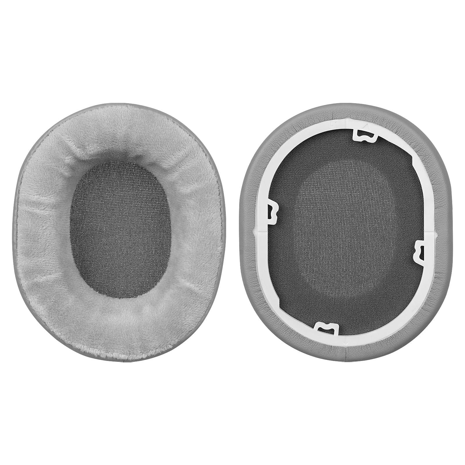 GEEKRIA Geekria Comfort Hybrid Velour Replacement Ear Pads for Corsair HS55, HS65 Headphones, Repair Parts (Grey)