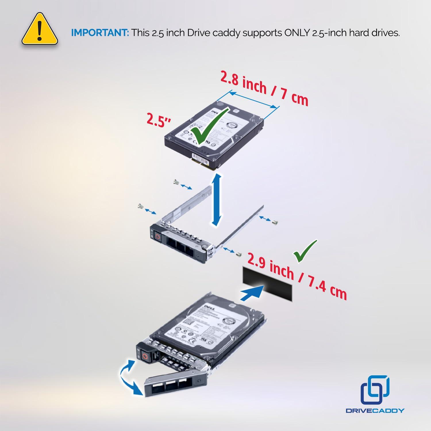 DRIVECADDY DRIVECADDY 3-Pack 2.5" Hard Drive Caddy - Compatible for Dell PowerEdge Servers - 14-16th Gen T560 R660 R6615 R6625 R7615 R7625 R760 R760xs R760xa R860 R960 and More - SSD SAS SATA NVMe Tray