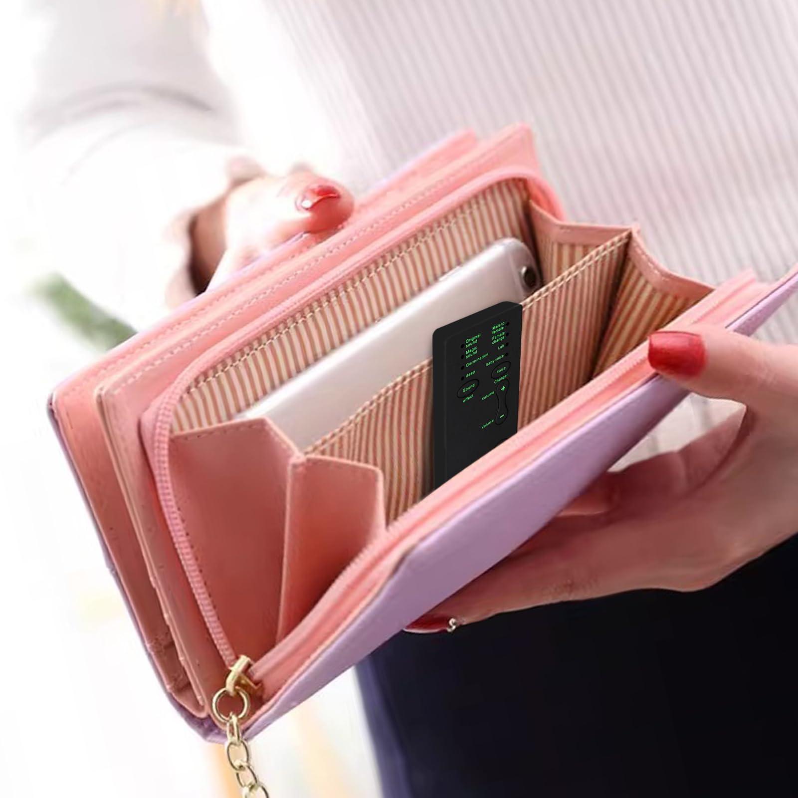 Flylin Mini Portable Voice Changer, Handheld Microphone Voice Modulator Disguiser with 8 Sound Effects, Live Broadcast Voice Gaming Recording for Mobile Phone Computer PS4 PS5 Xbox One Games Streaming