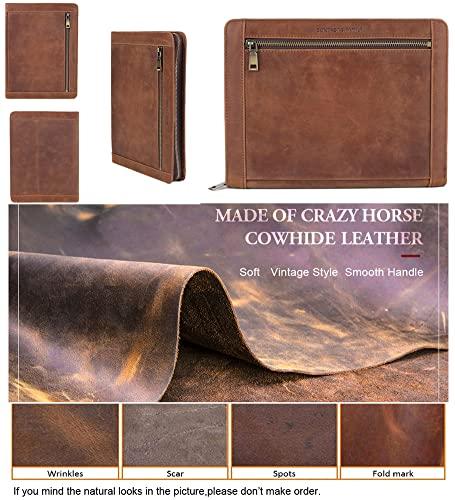 Eurynome Leather Case for ipad Pro 11" Genuine Leather Smart Folio for 11-inch ipad pro 11 case with Pencil Holder Zipper Pocket iPad Leather Case for iPad 11/ iPad 10.5/iPad 9.7 (Customize Yours)